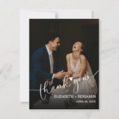 Weddenfoto met handschrift Hartelijk dank Notitiekaartje (Voorkant)