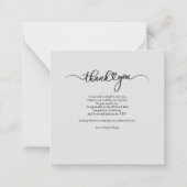 Weddenfoto met handschrift Hartelijk dank Notitiekaartje (Achterkant)