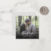 Weddenfoto met handschrift Hartelijk dank Notitiekaartje (Voorkant / Achterkant in situ)