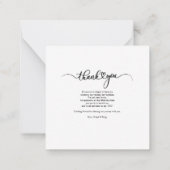 Weddenfoto met handschrift Hartelijk dank Notitiekaartje (Achterkant)