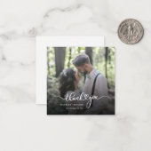 Weddenfoto met handschrift Hartelijk dank Notitiekaartje (Voorkant / Achterkant in situ)