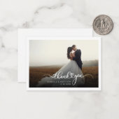 Weddenfoto met handschrift - Hartelijk dank Notitiekaartje (Voorkant / Achterkant in situ)