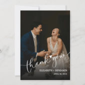 Weddenfoto met handschrift Hartelijk dank Notitiekaartje (Voorkant)