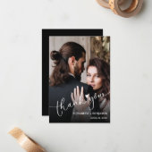 Weddenfoto met handschrift Hartelijk dank Notitiekaartje (Voorkant / Achterkant in situ)