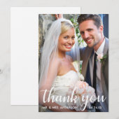 Weddenfoto | Modern script - Hartelijk dank - kaar Kaart (Voorkant / Achterkant)