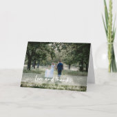Weddenfoto | Moderne, stijlvolle gasten liefhebben Bedankkaart (Voorkant)