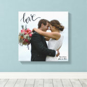 Weddenfoto - Namen - Canvas Afdruk (Insitu (Houten vloer))