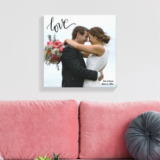 Weddenfoto - Namen - Canvas Afdruk (Insitu (Woonkamer))