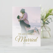 Weddenfoto Overlay Modern Elegant Simple Kaart (Staand voorkant)
