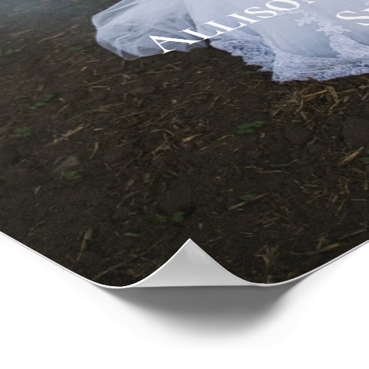 Weddenfoto Persoonlijke namen en datum Poster (Hoek)