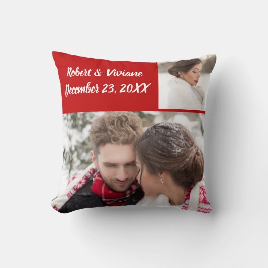 Weddenfoto Pillow is gemakkelijk gepersonaliseerd Kussen (Voorkant)
