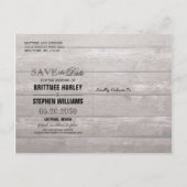 Weddenfoto Save the Date Hydrangeas Lights Wood Briefkaart (Achterkant)