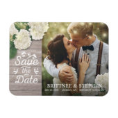 Weddenfoto Save the Date Hydrangeas Lights Wood Magneet (Horizontaal)