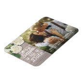 Weddenfoto Save the Date Hydrangeas Lights Wood Magneet (Linkerzijde)