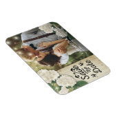 Weddenfoto Save the Date Hydrangeas Lights Wood Magneet (Rechterzijde)