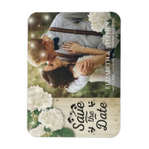 Weddenfoto Save the Date Hydrangeas Lights Wood