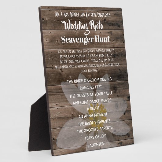 Weddenfoto Scavenger Hunt Fotoplaat (Zijkant)