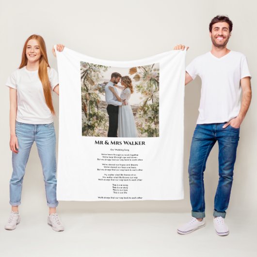 Weddenfoto Song lyrics Fleece Blanket Deken (In situ)