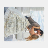 Weddenfoto Song-tekst Fleece Deken (Voorkant (Horizontaal))