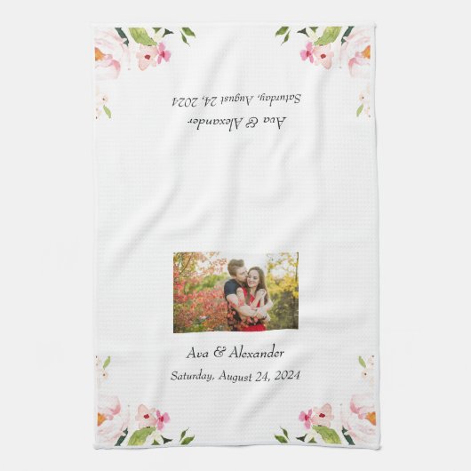 Weddenfoto Theedoek (Verticaal)