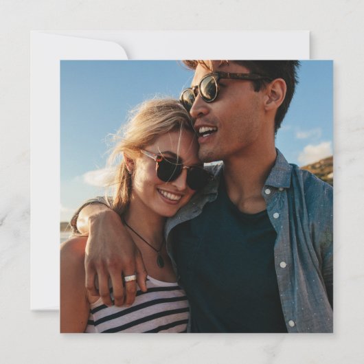 Weddenfoto van kustbestemming save the date (Achterkant)