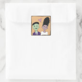Weddenfoto  vierkante sticker (Tas)