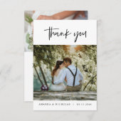 Weddenfoto's Dank u, Modern minimalist Informatiekaartje (Voorkant / Achterkant)