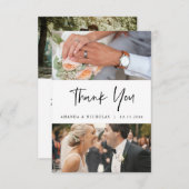 Weddenfoto's Dank u, Modern minimalist Informatiekaartje (Voorkant / Achterkant)