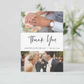 Weddenfoto's Dank u, Modern minimalist Informatiekaartje (Staand voorkant)