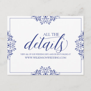 Weddengegevens / Info-kaart Nadine (Royal Blue) Informatiekaartje