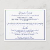 Weddengegevens / Info-kaart | Nadine (Royal Blue) Informatiekaartje (Achterkant)