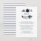 Weddengegevens | Nautical Flowers and Stripes Informatiekaartje (Voorkant / Achterkant)