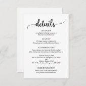 Weddengegevens, ritueel script informatiekaartje (Voorkant / Achterkant)