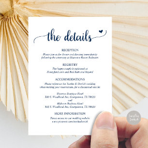 Weddengegevens, Rustic Script Enclosure Card Informatiekaartje