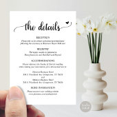Weddengegevens, Rustic Script Enclosure Card Informatiekaartje