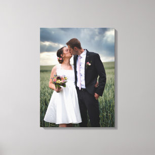 Weddengeld en bruidefoto met Details Canvas Afdruk