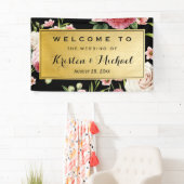 Weddengeviering Black Gold  Floral Spandoek (Insitu)