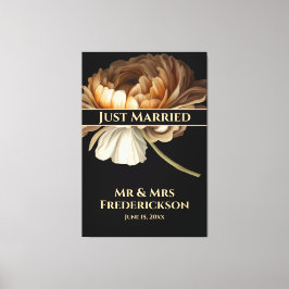 Weddengeviering gefinteerde bloem gewoon gehuwd canvas afdruk