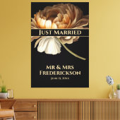 Weddengeviering gefinteerde bloem gewoon gehuwd canvas afdruk (Insitu (Woonkamer))