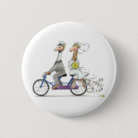 Weddengiraffen Ronde Button 5,7 Cm (Voorkant)