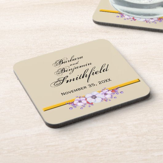 Weddenherdenschap Floral onderzetter personaliseer (Linkerzijde)