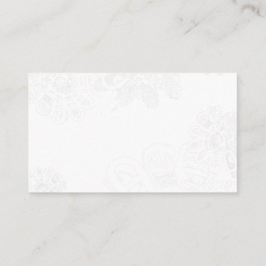 Weddeninformatie-behuizing (w/White Floral) Informatiekaartje (Achterkant)