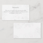 Weddeninformatie-behuizing (w/White Floral) Informatiekaartje (Voorkant / Achterkant)
