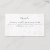 Weddeninformatie-behuizing (w/White Floral) Informatiekaartje (Voorkant)