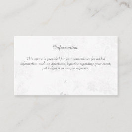 Weddeninformatie-behuizing (w/White Floral) Informatiekaartje