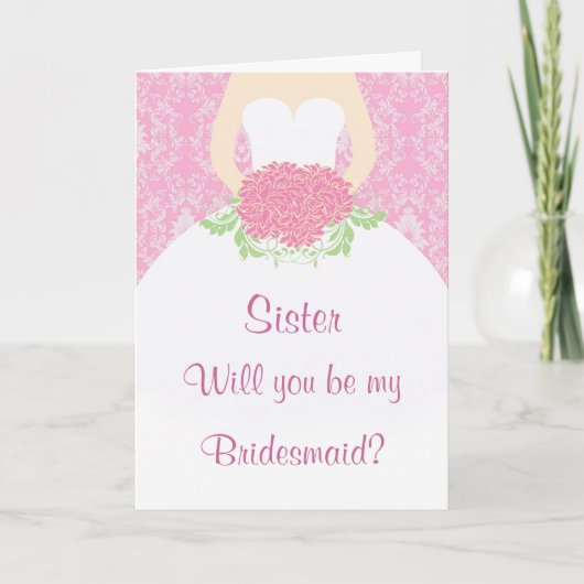Weddenjassen, bloemen, roze vocht Bridesmaid (Voorkant)
