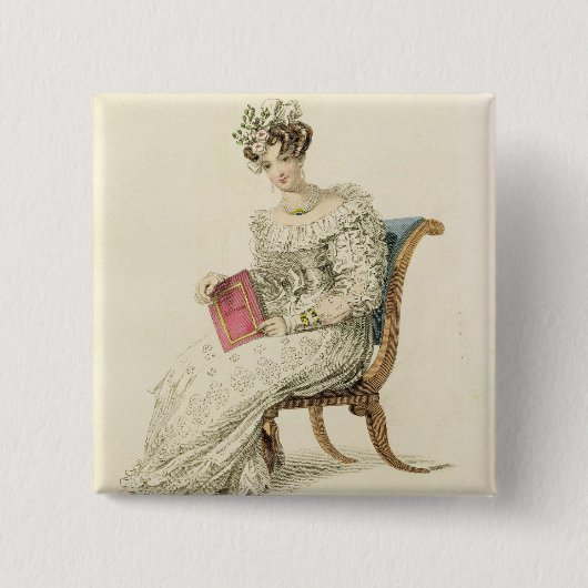 Weddenjassen, mode bord van Ackermann's Repo Vierkante Button 5,1 Cm (Voorkant)