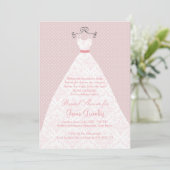 Weddenjassen, rozen, roze polka-stippen kaart (Staand voorkant)