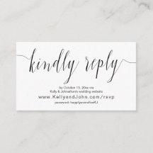 Weddenkalligrafie, zwart, online diner RSVP