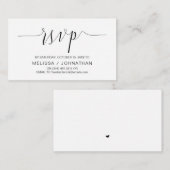 Weddenkalligrafie, zwart script, inwendige RSVP Informatiekaartje (Voorkant / Achterkant)